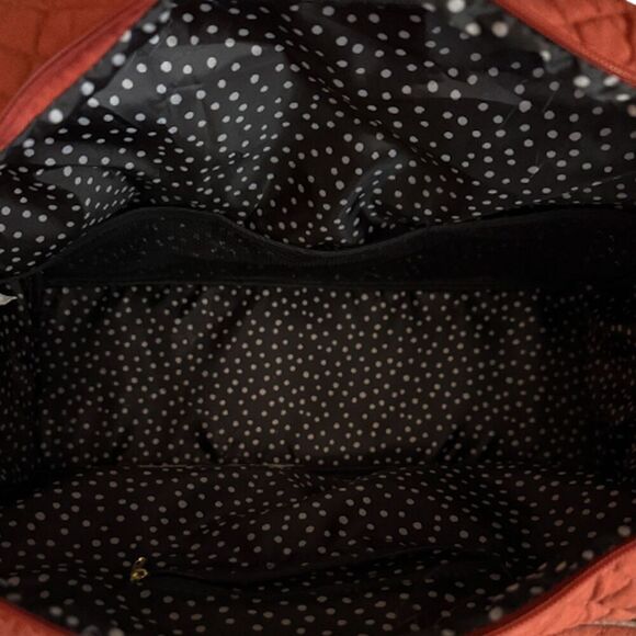 Quilted Puffer Pink Orange-ish Brown Large Travel Bag - Picture 6 of 10